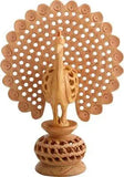 Load image into Gallery viewer, JaipurCrafts Wood Dancing Peacock 5 In Showpiece, Standard, Multicolour, 1 Piece
