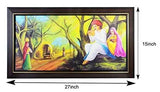 Load image into Gallery viewer, JaipurCrafts Beautiful Rajasthani Village Modern Art Texture Print with UV Canvas Painting