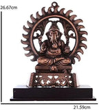 गैलरी व्यूवर में इमेज लोड करें, JaipurCrafts Lord Ganesha in Chakra Sitting On Chowki Showpiece -26.67CM