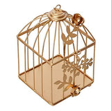 Load image into Gallery viewer, Webelkart Gold Color Square Metal Bird cage Tea Light Holder with Flower Vine for Home Decor- 7 Inch