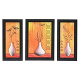 Load image into Gallery viewer, JaipurCrafts Lord Ganesha Set of 3 Large Framed UV Digital Reprint Painting (Wood, Synthetic, 36 cm x 61 cm) Flowers