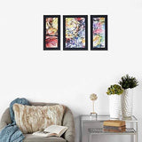 Load image into Gallery viewer, JaipurCrafts Modern Art Set of 3 Large Framed UV Digital Reprint Painting (Wood, Synthetic, 36 cm x 61 cm)