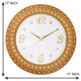 Load image into Gallery viewer, JaipurCrafts Plastic Wall Clock (38 x 34 x 5.08 cm, Gold)