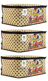 गैलरी व्यूवर में इमेज लोड करें, JaipurCrafts 3 Pieces Polka Dots Non Woven Saree Cover Set, Cream (45 x 35 x 21 cm)