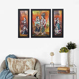 गैलरी व्यूवर में इमेज लोड करें, JaipurCrafts Modern Art Set of 3 Large Framed UV Digital Reprint Painting (Wood, Synthetic, 36 cm x 61 cm)