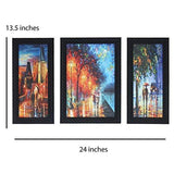 गैलरी व्यूवर में इमेज लोड करें, JaipurCrafts City View Set of 3 Large Framed UV Digital Reprint Painting (Wood, Synthetic, 36 cm x 61 cm)