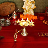 गैलरी व्यूवर में इमेज लोड करें, Webelkart Brass 5 Deepak Set (Paanch Diya) for Puja and Diwali Home Decoration- 8 in