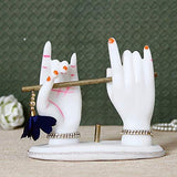 Load image into Gallery viewer, Webelkart Premium Collection Handcrafted Statue of Krishna Hands Office Decor Idol Figurine Showpiece (White)- 6.50 Inch
