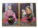 गैलरी व्यूवर में इमेज लोड करें, JaipurCrafts Kunden Embossed Raja Rani Painting Showpiece - 17.78 cm (Stoneware, Multicolor)