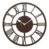 गैलरी व्यूवर में इमेज लोड करें, Webelkart Improved Roman Beautiful Round Wood Wall Clock (12 Inch x 12 Inch, Brown)- Without Glass