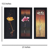 Load image into Gallery viewer, JaipurCrafts Flowers Set of 3 Large Framed UV Digital Reprint Painting (Wood, Synthetic, 41 cm x 53 cm)