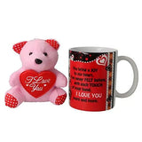 गैलरी व्यूवर में इमेज लोड करें, JaipurCrafts Unique Multicolour &quot;Love Quote Prints&quot; Ceramic Coffee Mug, Fiber Teddy Beer for Valentines Day| Kiss Day| Mothers Day| Anniversary | Hug Day| Propose Day| Beer Day| Rose Day