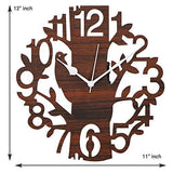Load image into Gallery viewer, JaipurCrafts Designer Beautiful Tree &amp; Bird Round Wood Wall Clock (Brown New)