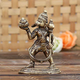 गैलरी व्यूवर में इमेज लोड करें, JaipurCrafts Premium Brass Lord Hanuman (Bajrang Bali) Idol as Gifts (Gold, 5 Inch)