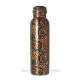 गैलरी व्यूवर में इमेज लोड करें, JaipurCrafts WebelKart Pure Copper Modern Art Printed And outside Lacquer Coated Bottle, Travelling Purpose, Yoga Ayurveda Healing, 1000 ML (1 Liter, Printed With Gift Box Worth Rs. 699/-)- Pack of 2 Bottles