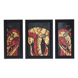 Load image into Gallery viewer, JaipurCrafts Lord Ganesha Set of 3 Large Framed UV Digital Reprint Painting (Wood, Synthetic, 36 cm x 61 cm) Lord Ganesha &amp; Riddhi Siddhi
