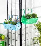 Load image into Gallery viewer, JaipurCrafts Polka Dotted Square Railing Planter, Set of 5 (Magenta, Purple, Green, Red, Yellow)