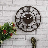 गैलरी व्यूवर में इमेज लोड करें, Webelkart Improved Roman Beautiful Round Wood Wall Clock (12 Inch x 12 Inch, Brown)- Without Glass