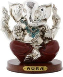 Load image into Gallery viewer, JaipurCrafts Premium Collection Silver Lord Ganesha Showpiece - 13.97 cm (Silver Plated, Silver, Brown)