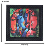गैलरी व्यूवर में इमेज लोड करें, JaipurCrafts Radha Krishna Framed UV Digital Reprint Painting (Wood, Synthetic, 26 cm x 26 cm)