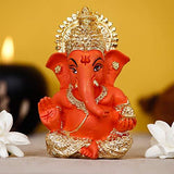 गैलरी व्यूवर में इमेज लोड करें, Webelkart Gold Plated Lord Ganesha for Car Dashboard Statue Ganpati Figurine God of Luck (Size: 8.25 x 3.50 x 5.50 cm)