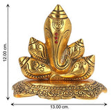 गैलरी व्यूवर में इमेज लोड करें, JaipurCrafts Premium Spiritual Lord Ganesha with Om Statue Sitting On Chowki Figurine of Lord Ganesh, White Metal Statue,Valuable Collectible feng Shui Gifts- 5.00 in