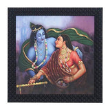 Load image into Gallery viewer, JaipurCrafts Radha Krishna Framed UV Digital Reprint Painting (Wood, Synthetic, 30 cm x 30 cm)