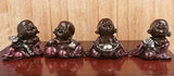 Load image into Gallery viewer, JaipurCrafts Set of 4 Cute Child Monk Showpiece - 10.5 cm (Polyresin, Pink, Brown, Silver)- for Home Decor| Office Decor| Valentines Day Gifts | Diwali Decor| Vaastu Decor| Fengshui