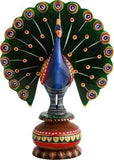 गैलरी व्यूवर में इमेज लोड करें, Webelkart Wood Painted Dancing Peacock 5 In Showpiece, Standard, Multicolour, 1 Piece