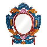गैलरी व्यूवर में इमेज लोड करें, JaipurCrafts Antique Designer Wooden Wall Mirror (13 inch, Multicolour)