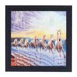 Load image into Gallery viewer, JaipurCrafts Running Horse Framed UV Digital Reprint Painting (Wood, Synthetic, 30 cm x 30 cm)