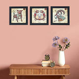 Load image into Gallery viewer, JaipurCrafts Zodiac Sign Set of 3 Framed UV Digital Reprint Painting (Wood, Synthetic, 26 cm x 76 cm)