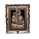 गैलरी व्यूवर में इमेज लोड करें, JaipurCrafts Radha-Krishna with Diamond Design Photo Frame Showpiece - 46 cm (Plastic, Brown, Gold)