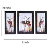 Load image into Gallery viewer, JaipurCrafts Modern Lady Set of 3 Large Framed UV Digital Reprint Painting (Wood, Synthetic, 36 cm x 61 cm)