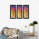 Load image into Gallery viewer, JaipurCrafts Dancing Lady Set of 3 Large Framed UV Digital Reprint Painting (Wood, Synthetic, 41 cm x 53 cm)