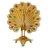 गैलरी व्यूवर में इमेज लोड करें, JaipurCrafts Premium Golden Aluminum Minakari Peacock Figurine Showpiece- 12 in