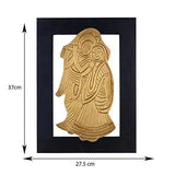 Load image into Gallery viewer, JaipurCrafts Golden Leaf Radha- Krishna Wall Hanging Showpiece - 37 cm (Wood, Black, Gold), for Festive Decor/Interior Decor