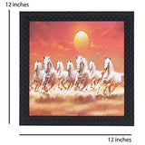 Load image into Gallery viewer, JaipurCrafts Running Horse Framed UV Digital Reprint Painting (Wood, Synthetic, 30 cm x 30 cm)