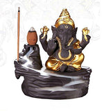 Load image into Gallery viewer, Webelkart JaipurCrafts Ceramic Lord Ganesha Emblem Backflow Incense Burner with 10 Backflow Cones (Gold)