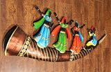 Load image into Gallery viewer, JaipurCrafts Rajasthani Folk Dance Scene Wrought Iron Wall Hanging with LED Lights (121 cm x 3 cm x 46 cm)- Very Big Size