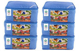 गैलरी व्यूवर में इमेज लोड करें, JaipurCrafts 6 Pieces Quilted Polka Dots Cotton Saree Cover Set, Blue (45 x 30 x 20 cm)