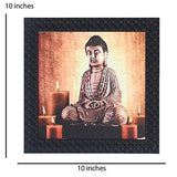 गैलरी व्यूवर में इमेज लोड करें, JaipurCrafts Gautam Buddha Framed UV Digital Reprint Painting (Wood, Synthetic, 26 cm x 26 cm)