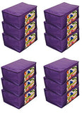 गैलरी व्यूवर में इमेज लोड करें, JaipurCrafts 12 Pieces Non Woven Saree Cover Set, Blue (45 x 35 x 21 cm)