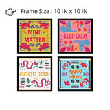 Load image into Gallery viewer, Webelkart Premium Motivational/Inspirational Quote Synthetic Photo Frame for Wall, Office, Study Room Decoration Poster Framed with Plexi Glass, Size - 10 x 10 Inch, Multicolour | Set of 4