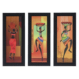 Load image into Gallery viewer, JaipurCrafts Lord Ganesha Set of 3 Large Framed UV Digital Reprint Painting (Wood, Synthetic, 36 cm x 61 cm) Modern Lady