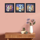 Load image into Gallery viewer, JaipurCrafts Modern Lady Set of 3 Framed UV Digital Reprint Painting (Wood, Synthetic, 26 cm x 76 cm)