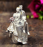 Load image into Gallery viewer, JaipurCrafts Resin Romantic Valentine Love Couple Statue, 12 CM, Silver, 1 Piece