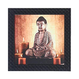 गैलरी व्यूवर में इमेज लोड करें, JaipurCrafts Gautam Buddha Framed UV Digital Reprint Painting (Wood, Synthetic, 26 cm x 26 cm)