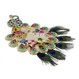 Load image into Gallery viewer, Webelkart Premium Designer Embossed Minakari Peacock Puja Thali Set (Aluminum)- for Diwali Pooja/Pooja Room/Diwali Gifting- 8 in