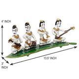 गैलरी व्यूवर में इमेज लोड करें, Webelkart Hand-Painted Rajasthani Musician Group Metal Figurine - 13.50 Inch x 4 Inch x 3 Inch (Metal, Multi-Color)